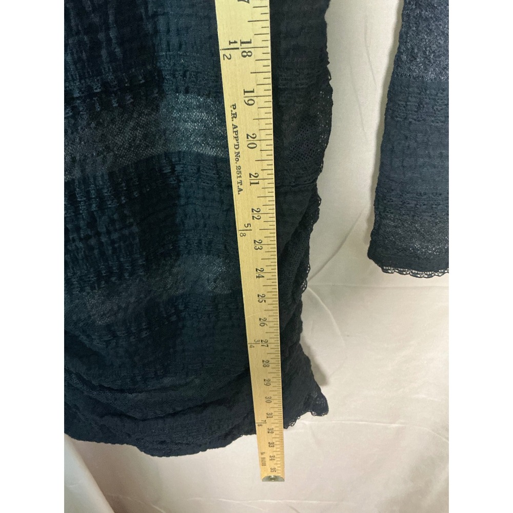 BCBGMAXAZRIA Bodycon Dress Womens Medium Black Excellent Lace Ruffle Striped - Picture 9 of 12